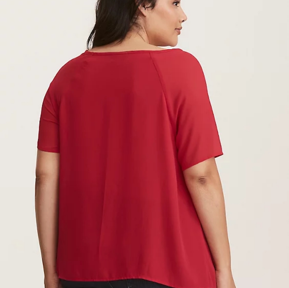 TORRID RASPBERRY RAGLAN BLOUSE - Picture 2 of 6